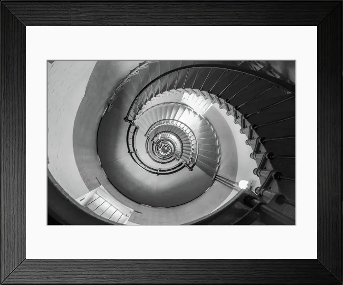 Framed Print : Looking Downward an Indoor Spiral Staircase Framed Print : Looking Downward an Indoor Spiral Staircase