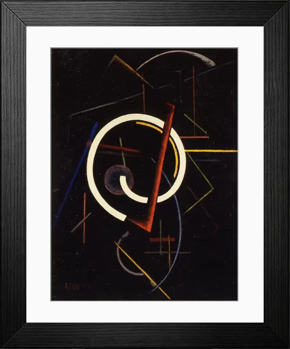 Framed Print : Linear structure, 1922. Artist: Klyun, Ivan Vassilyevich (1873-1942)
