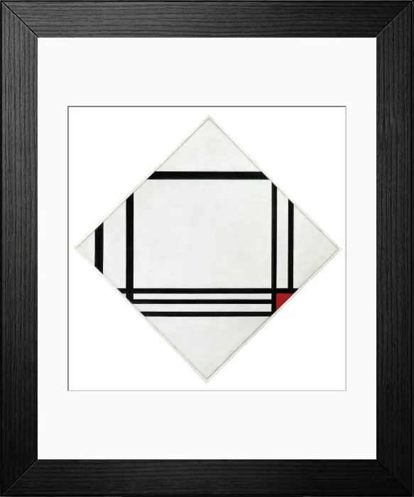 Framed Print : Diamond Composition With Eight Lines And Red (Picture No. 3) Framed Print : Diamond Composition With Eight Lines And Red (Picture No. 3)