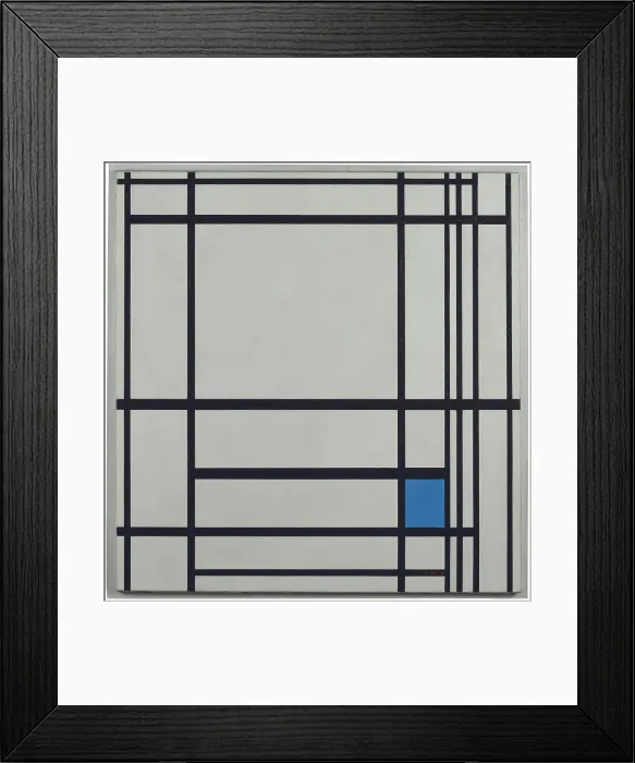 Framed Print : Compositie Met Lijnen En Met Kleur: Iii Framed Print : Compositie Met Lijnen En Met Kleur: Iii