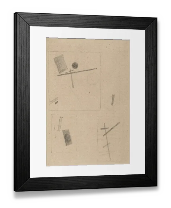 Framed Print : Suprematist Drawing. Artist: Malevich, Kasimir Severinovich (1878-1935) Framed Print : Suprematist Drawing. Artist: Malevich, Kasimir Severinovich (1878-1935)