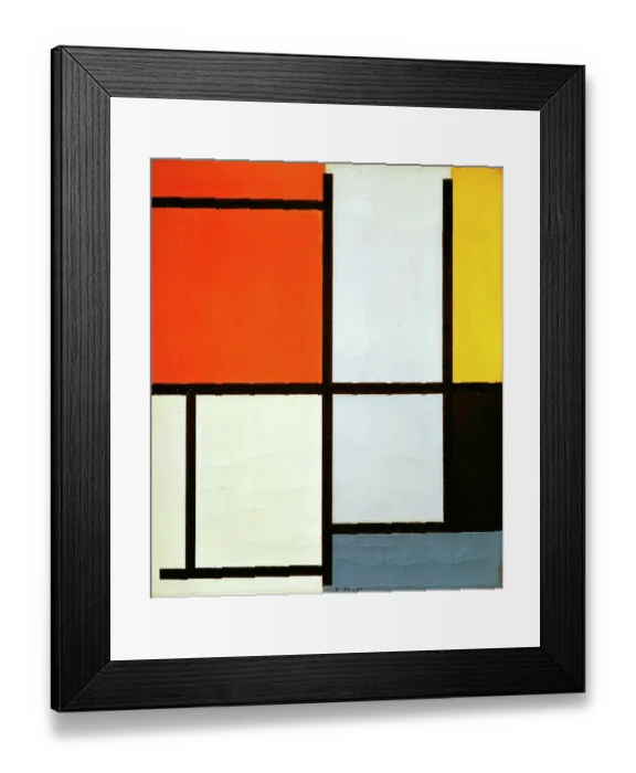 Framed Print : Composition No. 3 With Orange-Red