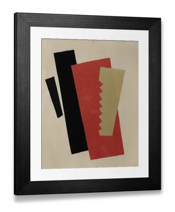 Framed Print : Composition (Red-Black-Gold). Artist: Popova, Lyubov Sergeyevna (1889-1924)