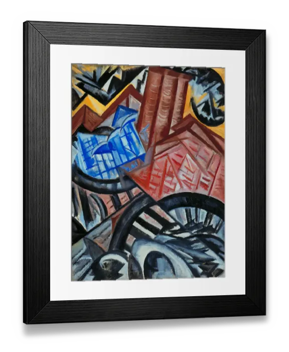 Framed Print : Factory and the Bridge. Artist: Rozanova, Olga Vladimirovna (1886-1918) Framed Print : Factory and the Bridge. Artist: Rozanova, Olga Vladimirovna (1886-1918)