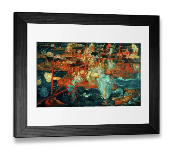 Framed Print : Russo-Japanese Sea Battle, c. 1918. Artist: Deusser, August (1870-1942) Framed Print : Russo-Japanese Sea Battle, c. 1918. Artist: Deusser, August (1870-1942)