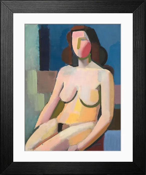 Framed Print : Seated Female Nude Framed Print : Seated Female Nude