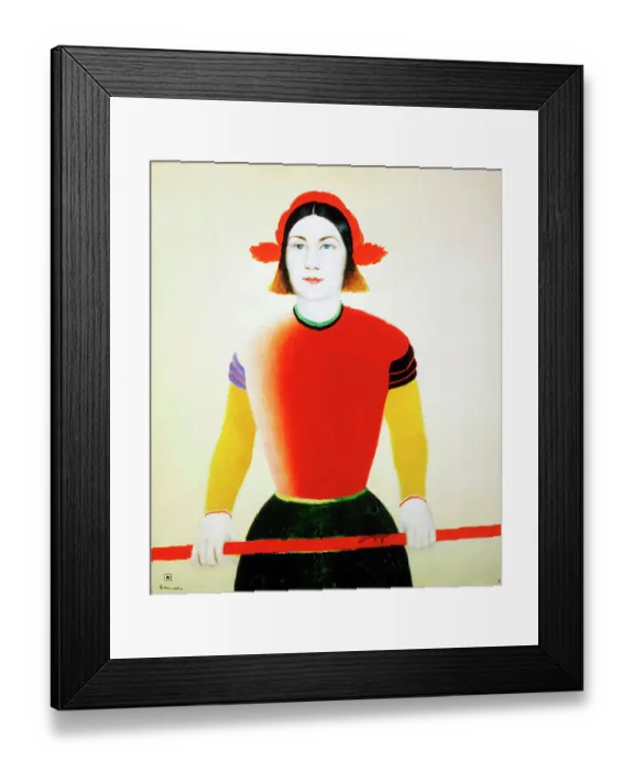 Framed Print : A Girl with a Red Pole, 1932-1933. Artist: Kazimir Malevich Framed Print : A Girl with a Red Pole, 1932-1933. Artist: Kazimir Malevich