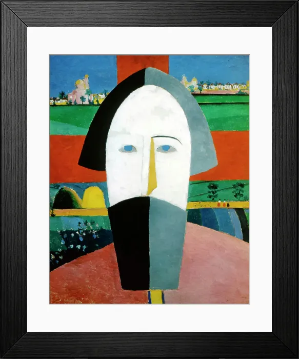 Framed Print : Head of a Peasant, 1928-1932. Artist: Kazimir Malevich Framed Print : Head of a Peasant, 1928-1932. Artist: Kazimir Malevich