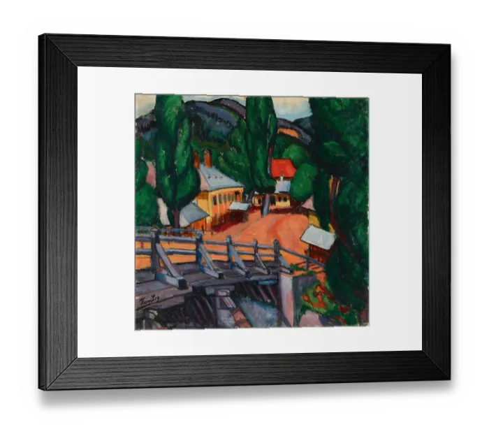 Framed Print : Landscape With A Bridge Framed Print : Landscape With A Bridge