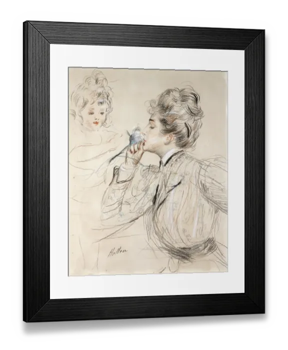 Framed Print : Le Parfum. Private Collection. Artist : Helleu, Paul César (1859-1927) Framed Print : Le Parfum. Private Collection. Artist : Helleu, Paul César (1859-1927)
