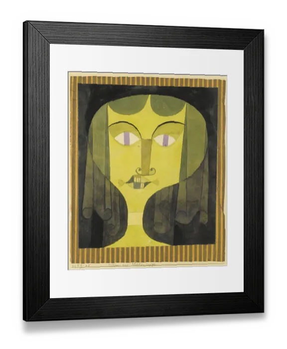 Framed Print : Portrait of a violet-eyed woman. Artist: Klee, Paul (1879-1940) Framed Print : Portrait of a violet-eyed woman. Artist: Klee, Paul (1879-1940)