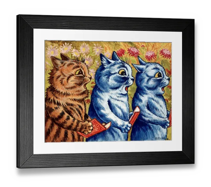 Framed Print : Three cats Singing