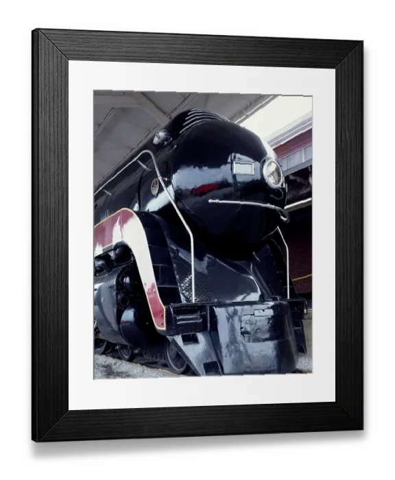 Framed Print : Norfolk and Western Railroad coal-fired 4-8-4 Class J streamlined locomotive, built in Roanoke in 19