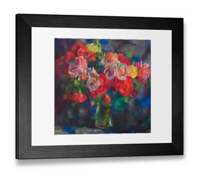 Framed Print : Roses, 1933. Private Collection. Creator: Giacometti, Augusto (1877-1947)
