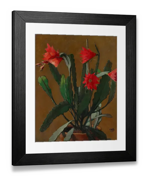 Framed Print : Still Life With Blooming Cactus Framed Print : Still Life With Blooming Cactus