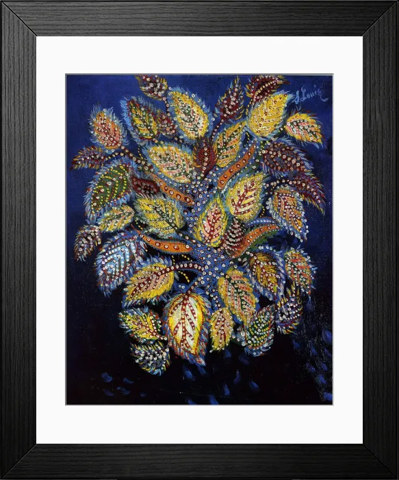 Framed Print : Mottled Flowers On A Blue Ground Framed Print : Mottled Flowers On A Blue Ground