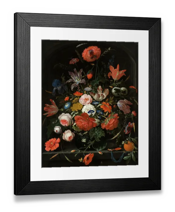 Framed Print : Flowers In A Glass Vase Framed Print : Flowers In A Glass Vase