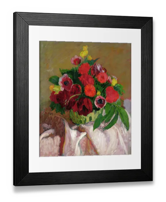 Framed Print : Mixed Flowers On Pink Cloth Framed Print : Mixed Flowers On Pink Cloth