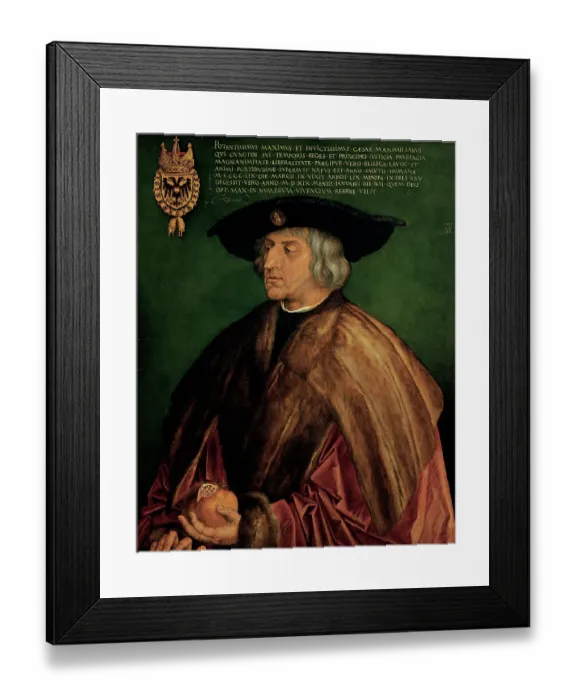 Framed Print : Portrait of Emperor Maximilian I, by Durer Albrecht, 1519, 16th Century, lime tree panel Framed Print : Portrait of Emperor Maximilian I, by Durer Albrecht, 1519, 16th Century, lime tree panel