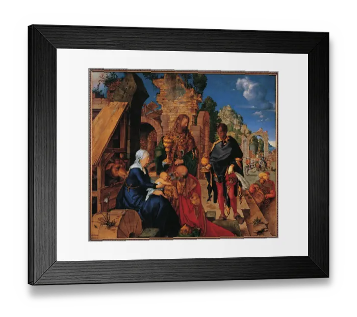 Framed Print : Adoration of the Magi, by Albrecht Drer, 1504, 16th Century, oil on fir panel, cm 100 x 114 Framed Print : Adoration of the Magi, by Albrecht Drer, 1504, 16th Century, oil on fir panel, cm 100 x 114