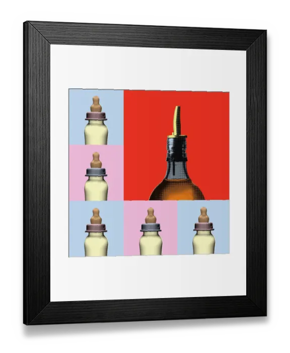 Framed Print : Bottles In The Style Of Pop Art Framed Print : Bottles In The Style Of Pop Art