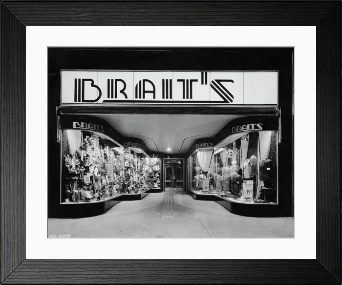 Framed Print : Brait's Menswear Shop Framed Print : Brait's Menswear Shop