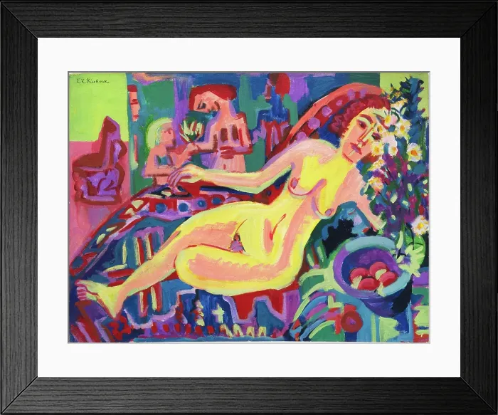 Framed Print : Nude On A Divan Framed Print : Nude On A Divan