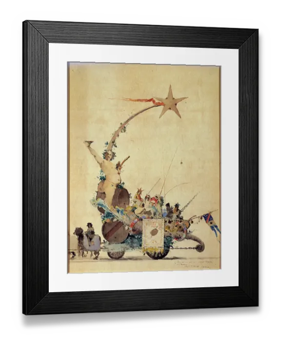 Framed Print : Entertainment Machinery with the Figure of Bacchus, by Dalbono Edoardo, 1880 - 1885, 19th Century, watercolor Framed Print : Entertainment Machinery with the Figure of Bacchus, by Dalbono Edoardo, 1880 - 1885, 19th Century, watercolor