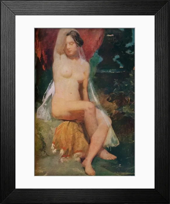 Framed Print : Woman at a Fountain, c1840 Framed Print : Woman at a Fountain, c1840