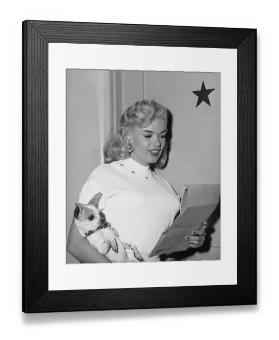 Framed Print : Jayne Mansfield with her Chihuahua