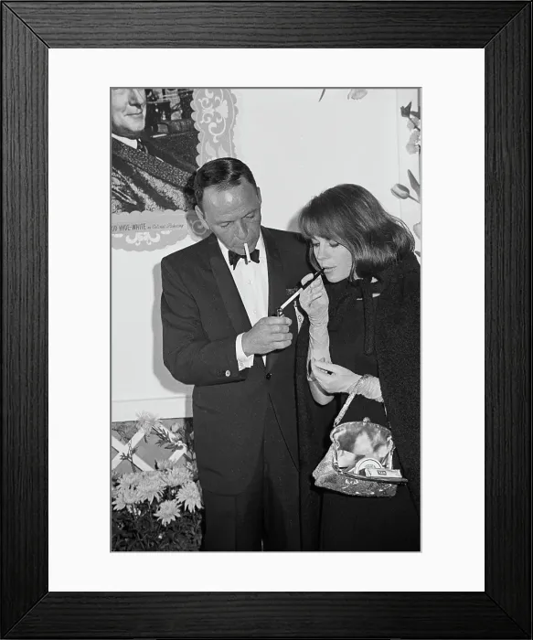 Framed Print : Frank Sinatra And Natalie Wood Smoking At A Film Premiere Framed Print : Frank Sinatra And Natalie Wood Smoking At A Film Premiere