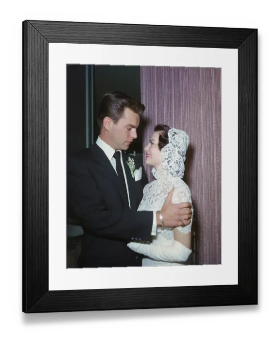 Framed Print : Robert Wagner & Natalie Wood Wedding