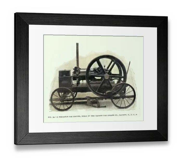 Framed Print : History of engines, Industrial Revolution, portable gas engine, Victorian, 19th Century, Vintage photograph, Dayton Gas Engine Co, USA Framed Print : History of engines, Industrial Revolution, portable gas engine, Victorian, 19th Century, Vintage photograph, Dayton Gas Engine Co, USA
