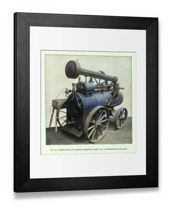 Framed Print : History of Steam engine, Industrial Revolution, Traction engine, Victorian, 19th Century, Vintage photograph, Marshall sons and co, Gainsborough Framed Print : History of Steam engine, Industrial Revolution, Traction engine, Victorian, 19th Century, Vintage photograph, Marshall sons and co, Gainsborough