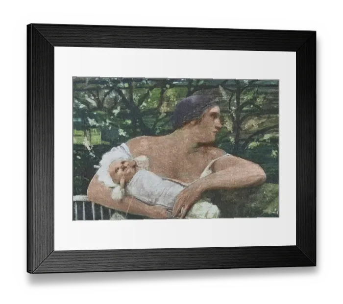 Framed Print : Young woman holding her baby, Victorian motherhood, Jugendstil, German Art Nouveau, 1890s, 19th Century Framed Print : Young woman holding her baby, Victorian motherhood, Jugendstil, German Art Nouveau, 1890s, 19th Century