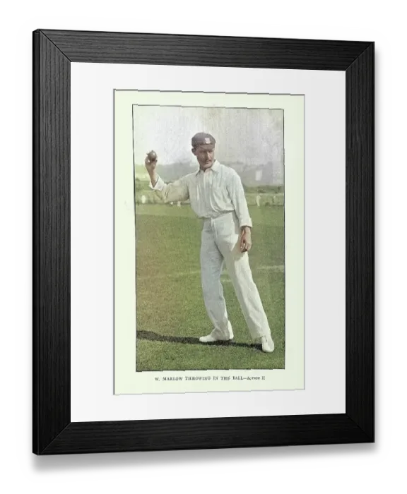 Framed Print : History of Cricket, Fielder throwing the ball, W. Marlow, 19th Century vintage photograph Framed Print : History of Cricket, Fielder throwing the ball, W. Marlow, 19th Century vintage photograph