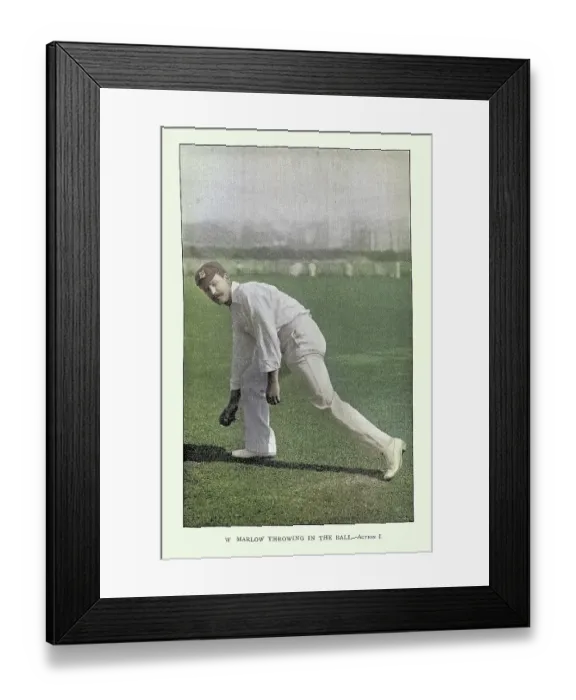 Framed Print : History of Cricket, Fielder throwing the ball, W. Marlow, 19th Century vintage photograph Framed Print : History of Cricket, Fielder throwing the ball, W. Marlow, 19th Century vintage photograph