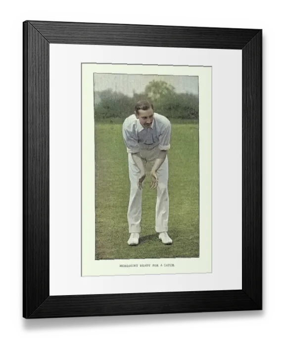 Framed Print : History of Cricket, Fielder ready for a catch, 19th Century vintage photograph Framed Print : History of Cricket, Fielder ready for a catch, 19th Century vintage photograph
