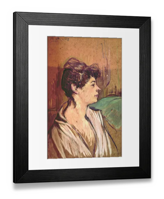 Framed Print : Portrait of Marcelle, by Henri de Toulouse-Lautrec, 1893 - 1894, 19th Century, oil on cardboard, 46, 5 x 29, 5 cm Framed Print : Portrait of Marcelle, by Henri de Toulouse-Lautrec, 1893 - 1894, 19th Century, oil on cardboard, 46, 5 x 29, 5 cm