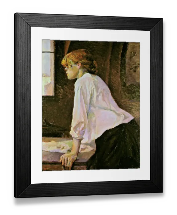 Framed Print : The laundress (La Blanchisseuse), by Henri de Toulouse-Lautrec, 1884 - 1888, 19th Century, oil on canvas, 93 x 75 cm Framed Print : The laundress (La Blanchisseuse), by Henri de Toulouse-Lautrec, 1884 - 1888, 19th Century, oil on canvas, 93 x 75 cm