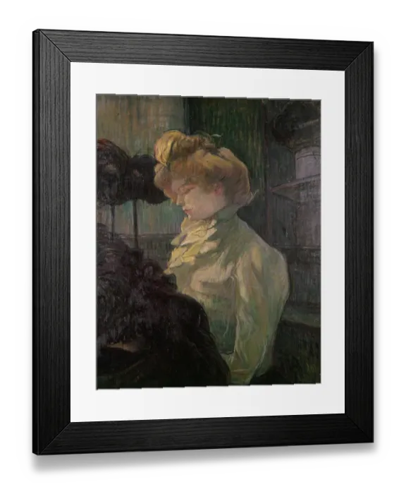 Framed Print : The milliner, by Henri de Toulouse-Lautrec, 1900, 20th Century, oil on board, 61 x 49, 3 cm Framed Print : The milliner, by Henri de Toulouse-Lautrec, 1900, 20th Century, oil on board, 61 x 49, 3 cm