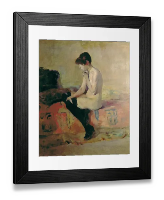 Framed Print : Naked Woman Sitting on a Couch (Etude de nu. Femme assise sur un divan), by Henri de Toulouse-Lautrec, 1882, 19th Century, oil on canvas, 55 x 46 cm Framed Print : Naked Woman Sitting on a Couch (Etude de nu. Femme assise sur un divan), by Henri de Toulouse-Lautrec, 1882, 19th Century, oil on canvas, 55 x 46 cm