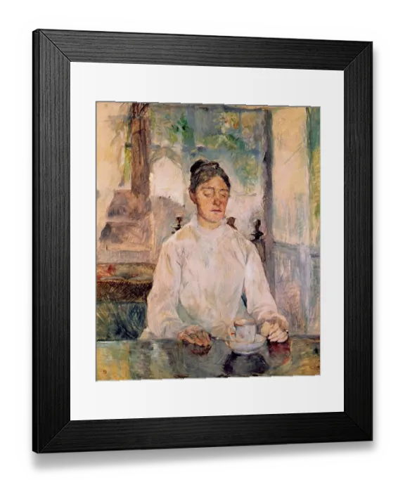Framed Print : The Artist's Mother, Countess Adèle de Toulouse-Lautrec at Breakfast, by Henri de Toulouse-Lautrec, 1881 - 1883, 19th Century, oil on canvas, 94 x 81 cm Framed Print : The Artist's Mother, Countess Adèle de Toulouse-Lautrec at Breakfast, by Henri de Toulouse-Lautrec, 1881 - 1883, 19th Century, oil on canvas, 94 x 81 cm