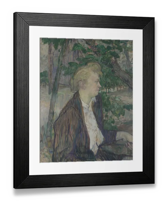 Framed Print : Woman seated in a Garden, 1891. Artist: Toulouse-Lautrec, Henri, de (1864-1901) Framed Print : Woman seated in a Garden, 1891. Artist: Toulouse-Lautrec, Henri, de (1864-1901)