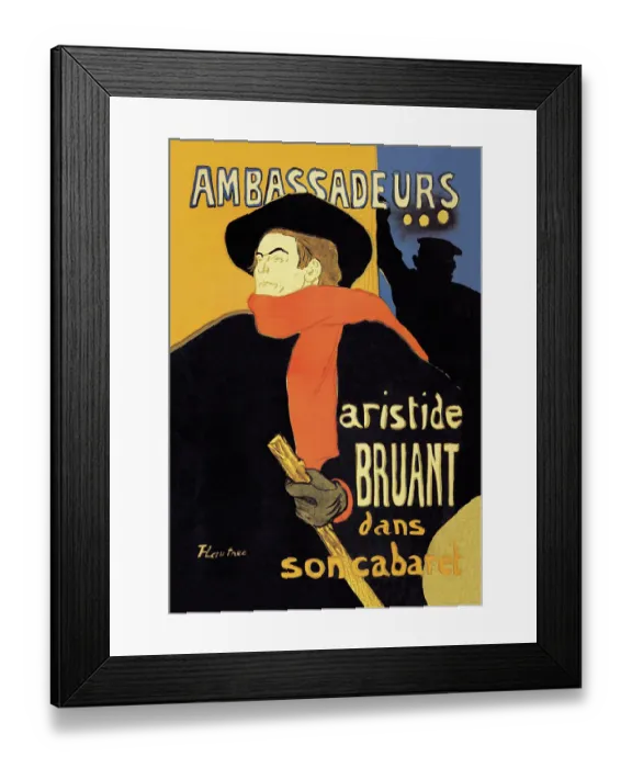Framed Print : Ambassadeurs: Aristide Bruant dans Son Cabaret Framed Print : Ambassadeurs: Aristide Bruant dans Son Cabaret