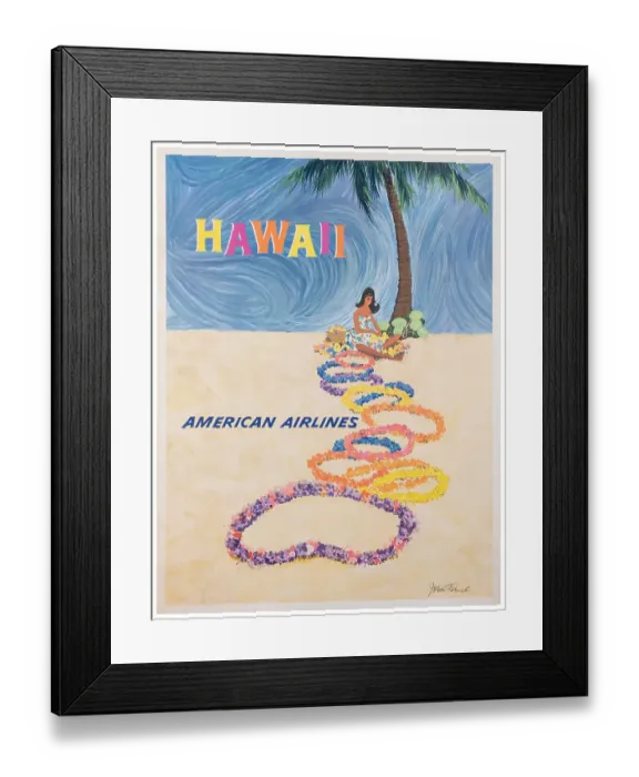 Framed Print : Hawaii Travel Poster Framed Print : Hawaii Travel Poster