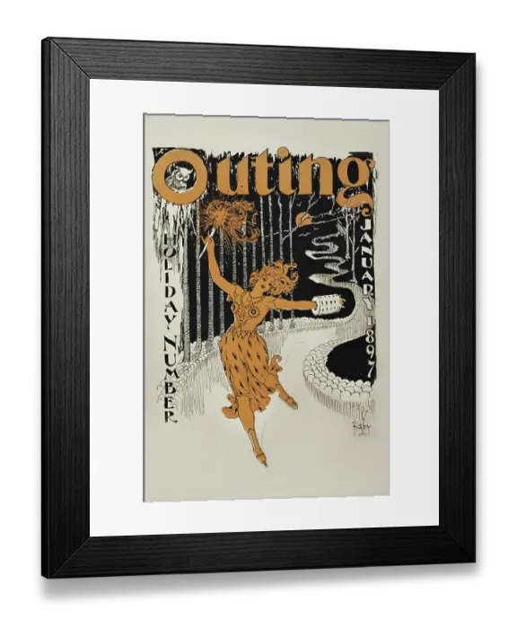 Framed Print : Vintage poster of woman ice-skating Framed Print : Vintage poster of woman ice-skating