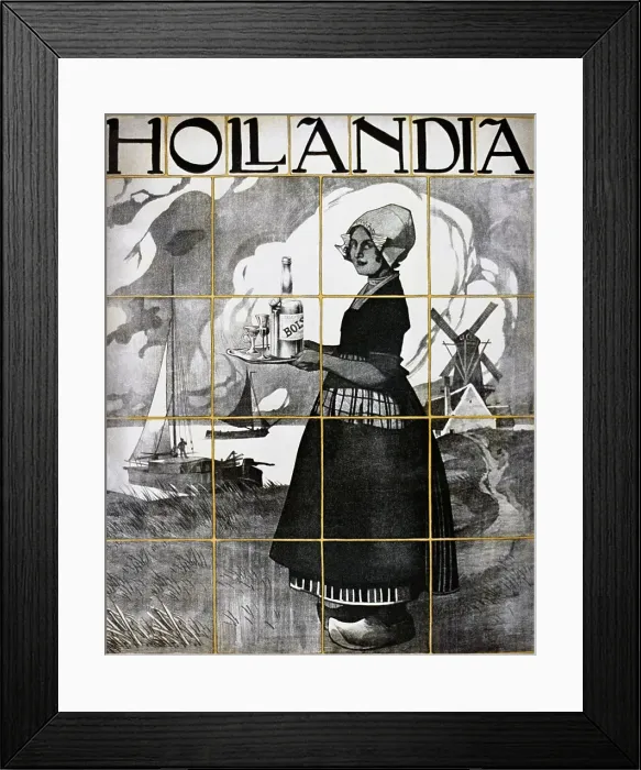 Framed Print : Vintage poster of Dutch girl holding tray Framed Print : Vintage poster of Dutch girl holding tray
