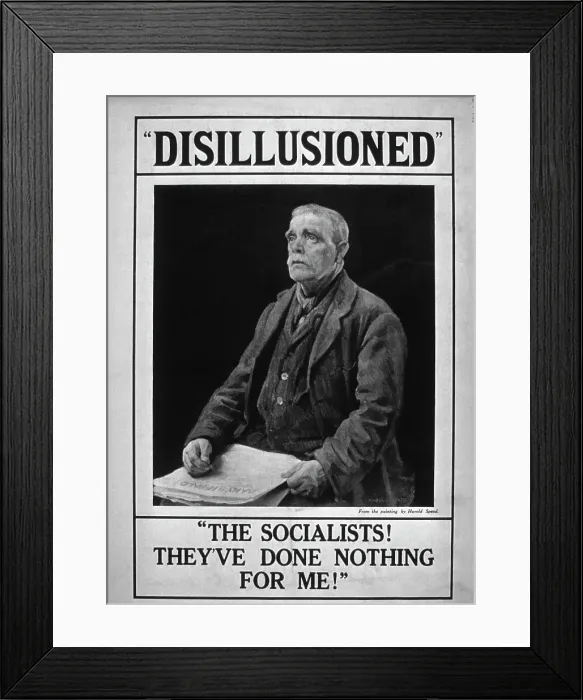 Framed Print : Vintage poster of man looking up from newspaper Framed Print : Vintage poster of man looking up from newspaper