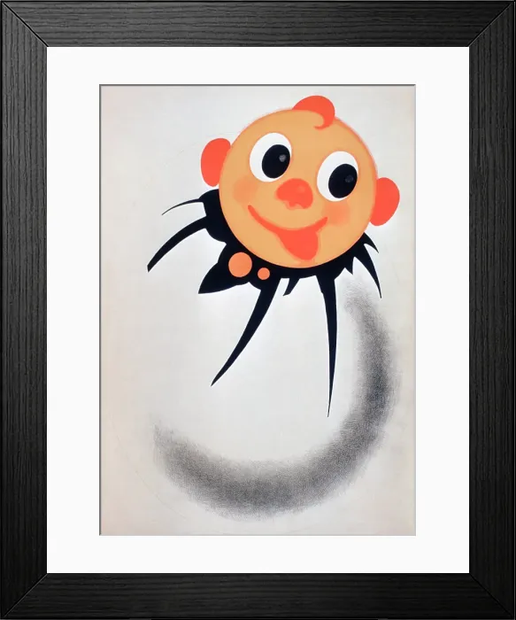 Framed Print : Vintage poster of clown face smiling Framed Print : Vintage poster of clown face smiling